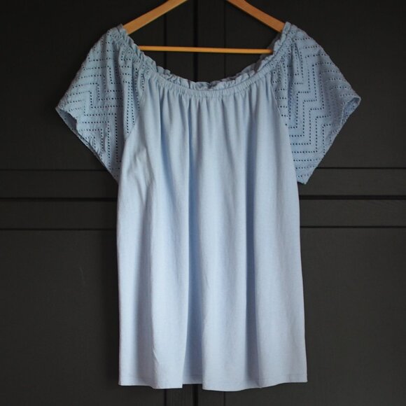 myStyle | Cotton (100%) Eyelet Sleeve Top - Picture 1 of 3